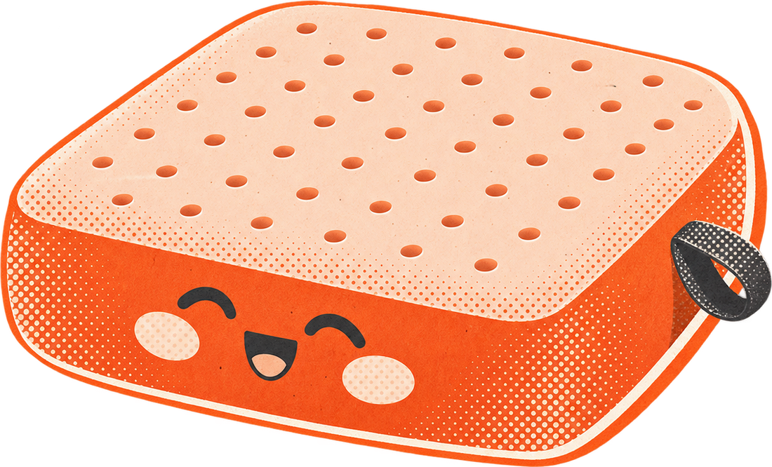 The Dopamine Seat: a Laxe latex cushion with a happy face