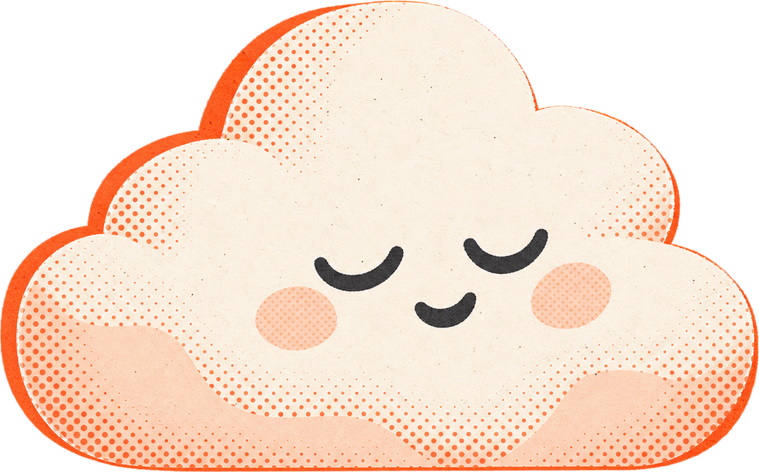A sleepy marshmallow cloud